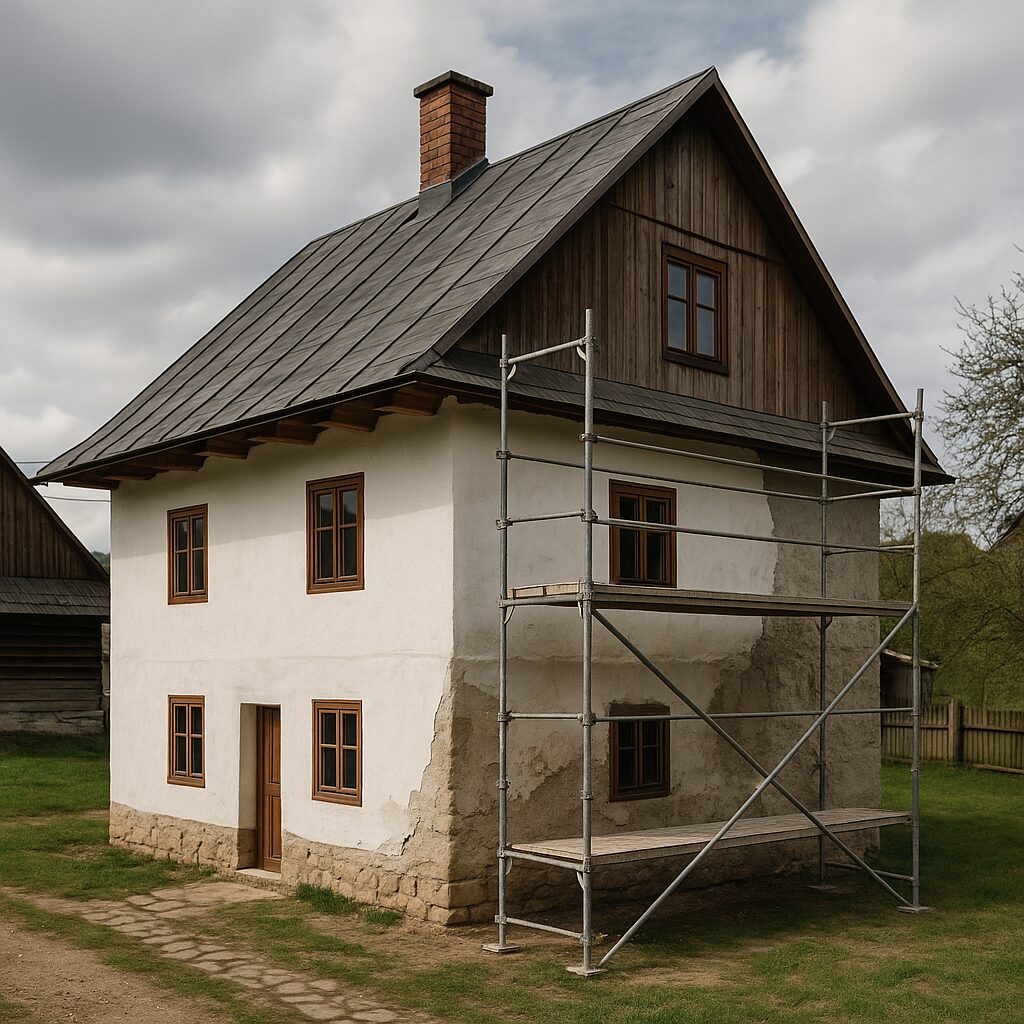 Ako si naplánovať prácu vo výške pri rekonštrukcii domu: výber a praktické využitie prenájmu lešenia na Orave